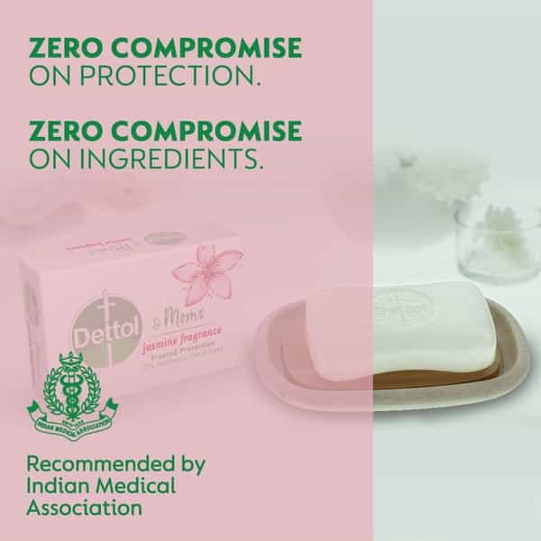 Dettol & Moms Bathing Soap Jasmine - 125Gm ( Buy 3 Get 1 )
