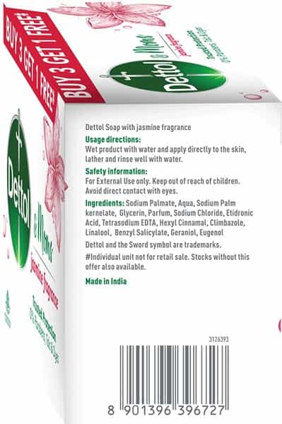 Dettol & Moms Bathing Soap Jasmine - 125Gm ( Buy 3 Get 1 )
