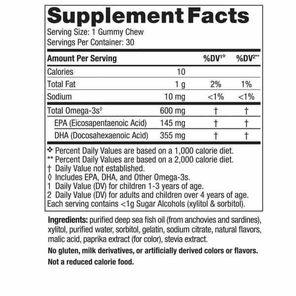 Nordic Naturals Zero Sugar Children's Dha Gummies Fish Oil For Kids 600Mg Tropical Punch - 30 Gummy