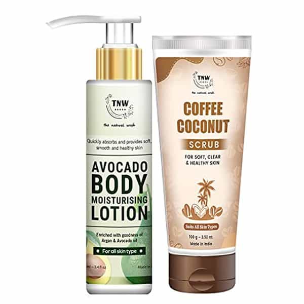 The Natural Wash Coffee Scrub For Face & Body Lotion (Coffee Coconut Scrub + Avocado Body Lotion)