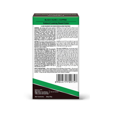 Nisha Beard Colour For Men Black Brown 40G | Professional Beard Hair Colour | Ammonia Free