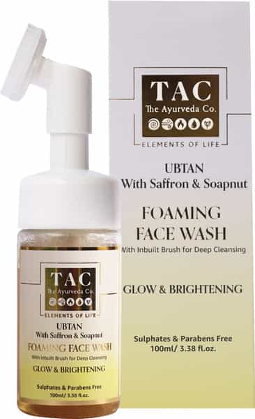 Tac - The Ayurveda Co.ubtan Foaming Face Wash With Saffron And Soapnut - 100 Ml