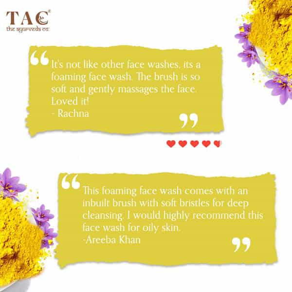 Tac - The Ayurveda Co.ubtan Foaming Face Wash With Saffron And Soapnut - 100 Ml