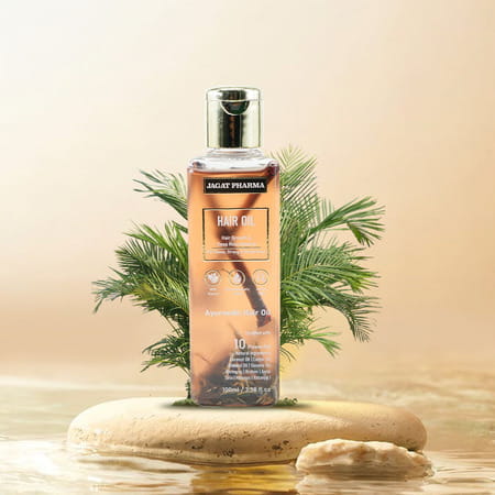 Jagat Pharma Hair Oil For Strong & Smooth Hair | Infused With 10 Powerful Ayurvedic Herbs