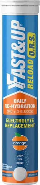 Fast&Up Reload O.r.s Electrolyte - Rehydration Zinc + D-Glucose - Orange - 20 Effervescent Tab