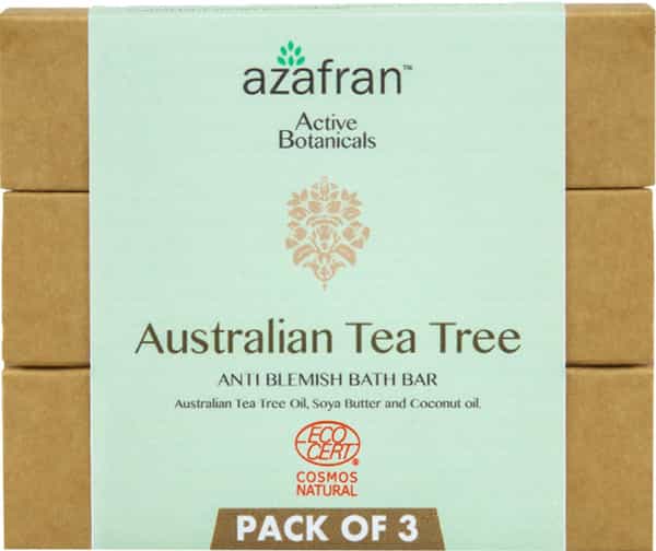 Azafran Organic Australian Tea Tree Anti-Blemish Bath Bar (Pack Of 3)