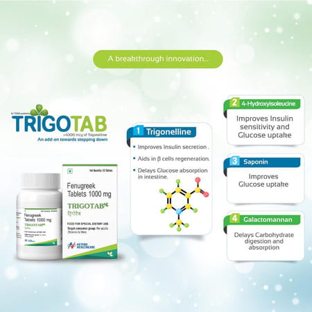 Trigotab Fenugreek Seed Extract Powder Tablets Bottle Of 60