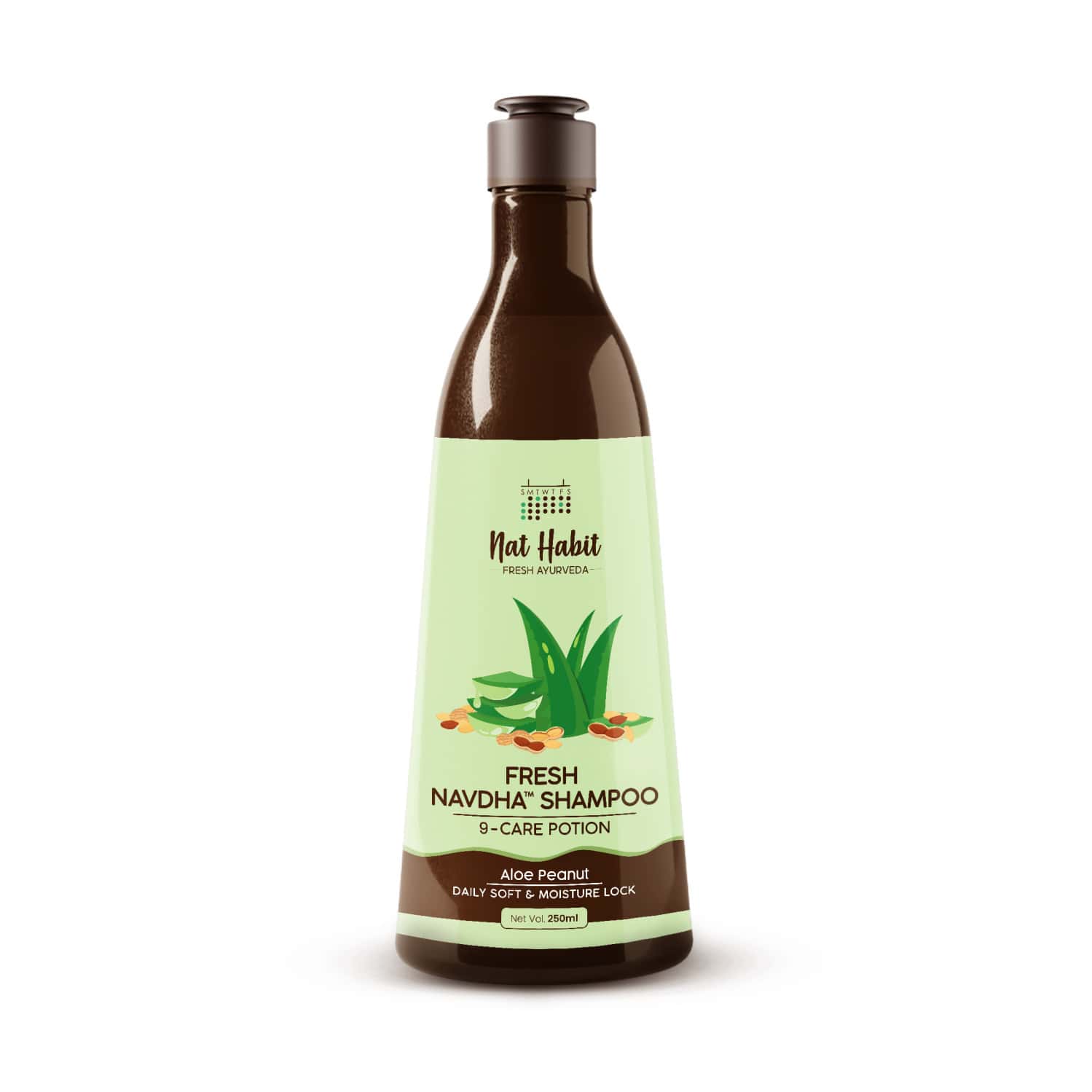 Nat Habit Natural Cleansing Shampoo For Dry & Frizzy Hair With Aloe & Peanut | Paraben Free (250ml)
