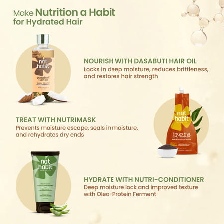 Nat Habit Natural Cleansing Shampoo For Dry & Frizzy Hair With Aloe & Peanut | Paraben Free (250Ml)