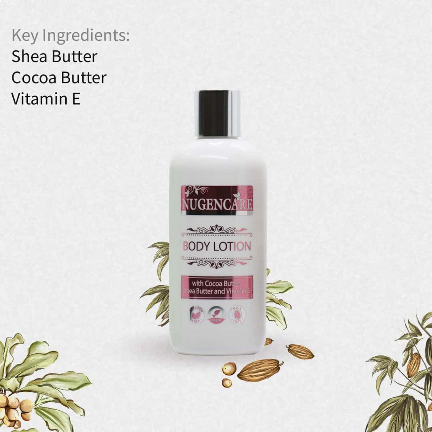 Buy NUGENCARE MOISTURIZING BODY LOTION WITH SHEA, COCOA BUTTER & VITAMIN EMICA & PARABENS FREE