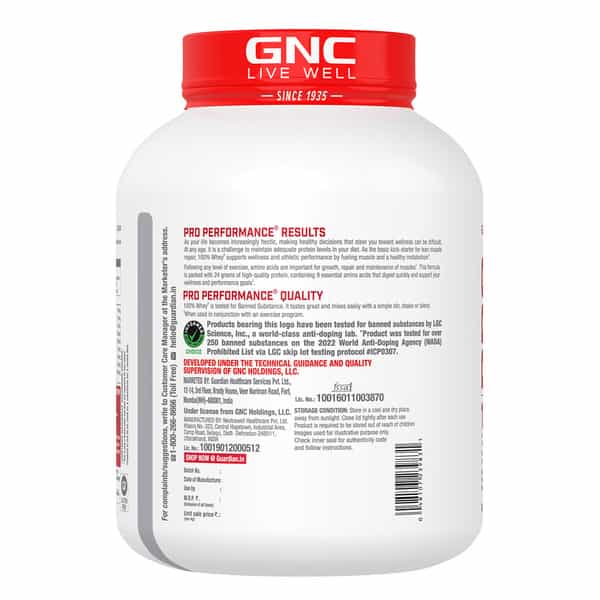 Gnc Pro Performance 100% Whey Protein Powder - 1.8 Kg (Mawa Kulfi)