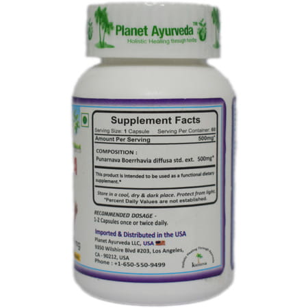 Planet Ayurveda Punarnava Capsules - 60 Capsules
