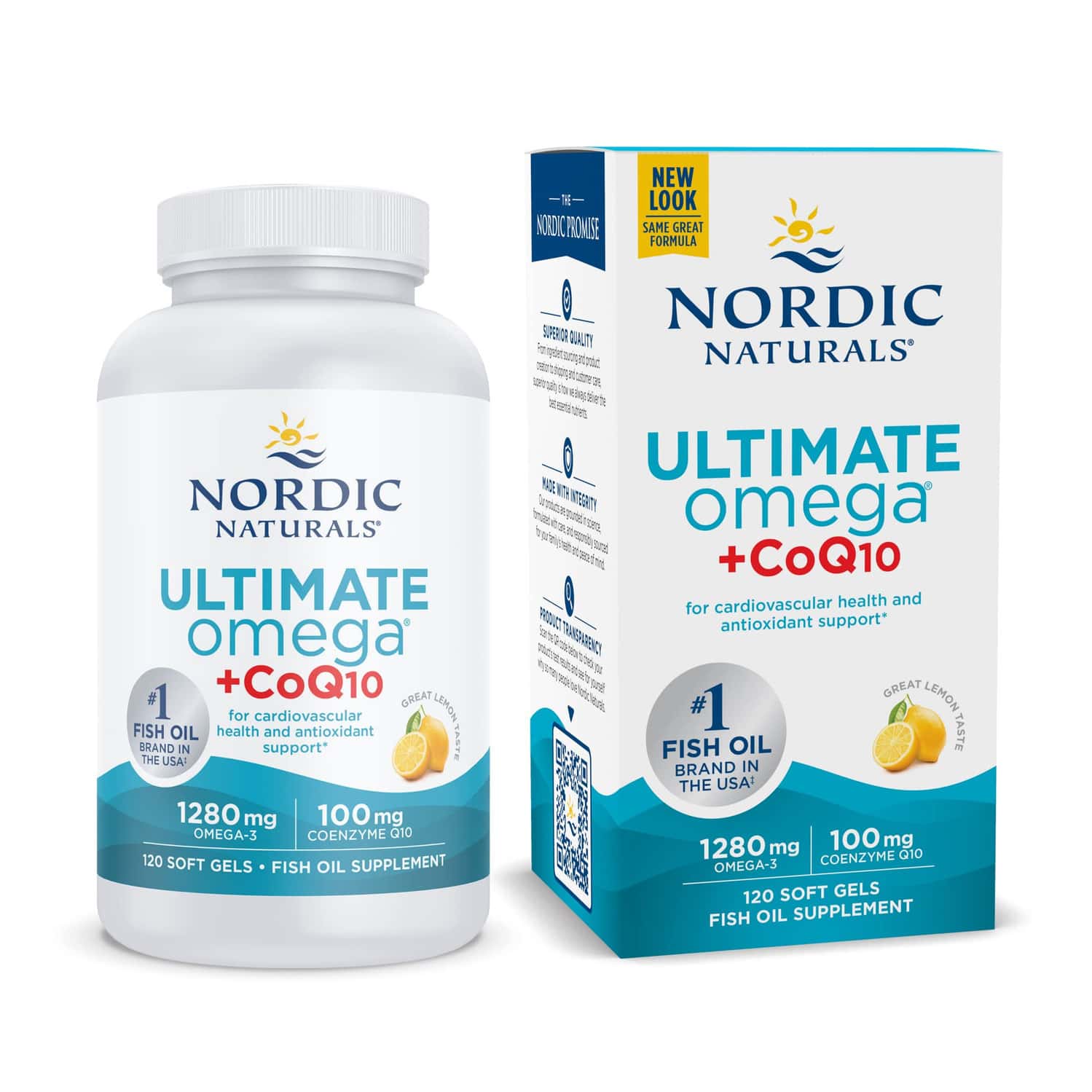 Nordic Naturals Ultimate Omega + Coq10 Omega 3 Fish Oil & Ubiquinol Lemon Flavour 120 Softgel