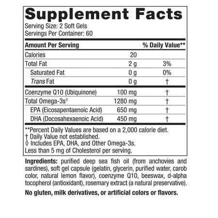 Nordic Naturals Ultimate Omega + Coq10 Omega 3 Fish Oil & Ubiquinol Lemon Flavour 120 Softgel