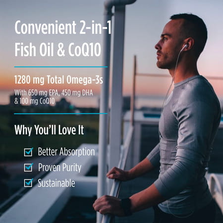 Nordic Naturals Ultimate Omega + Coq10 Omega 3 Fish Oil & Ubiquinol Lemon Flavour 120 Softgel