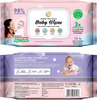 Mom & World Natural 98% Pure Water Baby Wipes 3X Soothing With Aloe Vera Ph Balanced 72 N Wipes X12