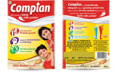 Complan Nutrition Drink Kesar Badam Flavour Box 500 Gm