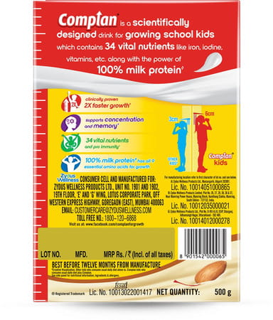Complan Nutrition Drink Kesar Badam Flavour Box 500 Gm