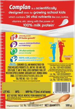 Complan Nutrition Drink Kesar Badam Flavour Box 500 Gm