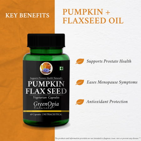 Greenopia Pumpkin And Flaxseed Oil 60 Liquid Filled Vegetarian Capsules