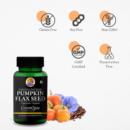Greenopia Pumpkin And Flaxseed Oil 60 Liquid Filled Vegetarian Capsules