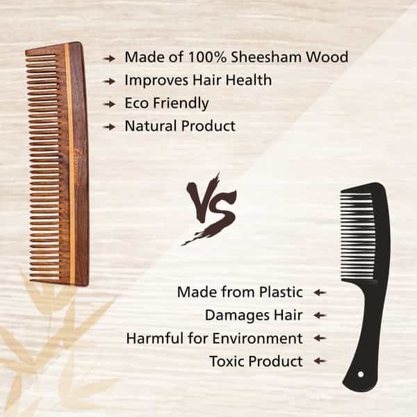Groviva Sheesham Wood Comb 13 Fc | Hair Straightening | For Men (Pack Of 3)