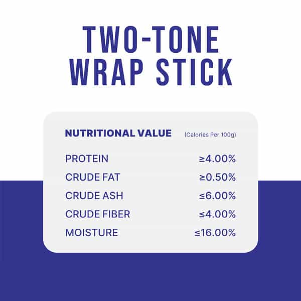 Snackers Non Rawhide Chews Two Tone Wrap Stick Dog Treats | 225 G
