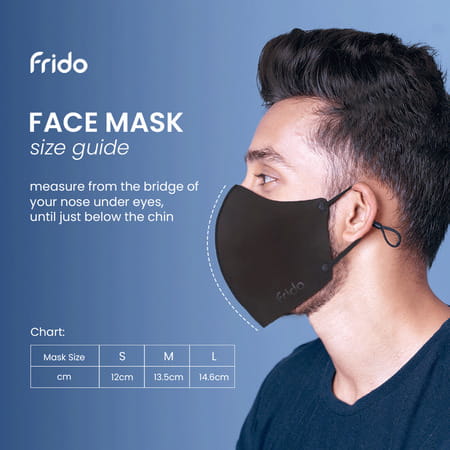 Frido Ultimate Copper Treated Mask|Adjustable Ear Loop|Washable|Imported|Medium Size (Pack Of 1)