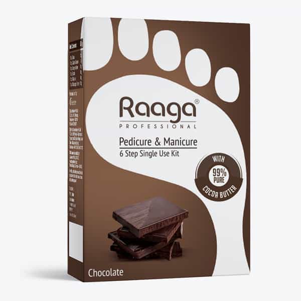 Raaga Professional Pedicure & Manicure 6 Step Single Use Kit | Chocolate | 6 Sachets (63 G)