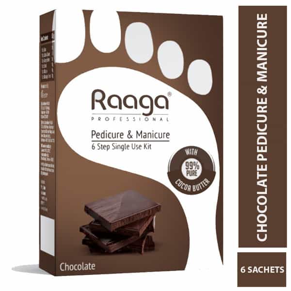 Raaga Professional Pedicure & Manicure 6 Step Single Use Kit | Chocolate | 6 Sachets (63 G)