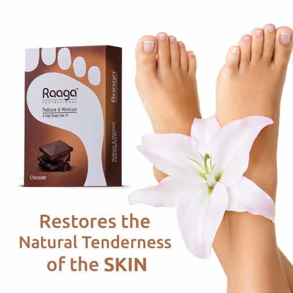 Raaga Professional Pedicure & Manicure 6 Step Single Use Kit | Chocolate | 6 Sachets (63 G)