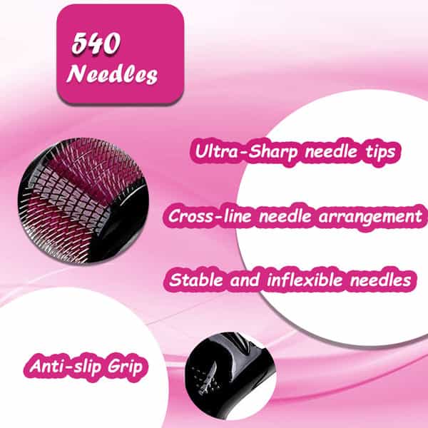 Ktein Derma Roller 0.5Mm With 540 Titanium Needles For Hair Growth And Skin Renewal