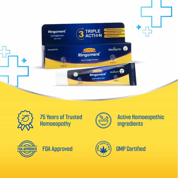 Medisynth Ringoment Cream | Anti Fungal Cream | B.no. 15 | 20Gm Pack Of 2