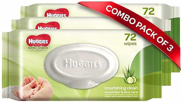 Huggies Baby Wipes - Cucumber & Aloe Pack Of 3 (216 Wipes)