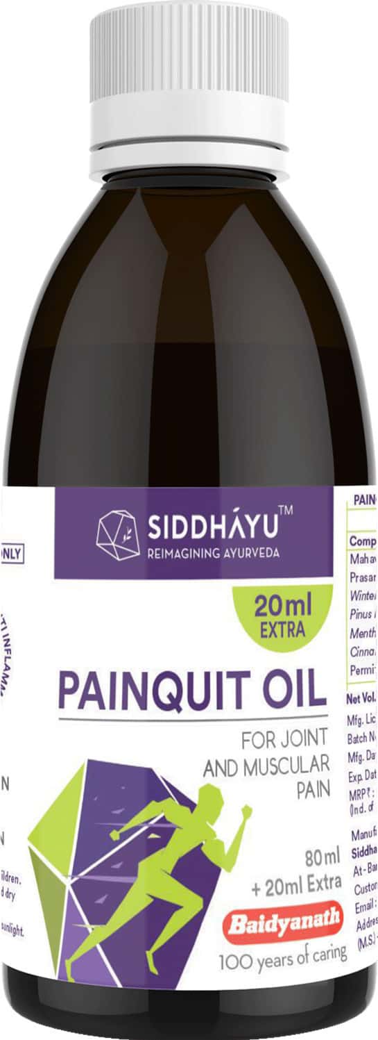 Siddhayu Painquit Oil (By Baidyanath) Joint And Muscular Pain 80 Ml + 20 Ml Extra (Pack Of 2)