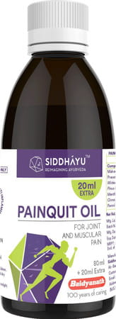 Siddhayu Painquit Oil (by Baidyanath) Joint And Muscular Pain 80 Ml + 20 Ml Extra (pack Of 2)