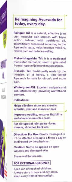Siddhayu Painquit Oil (By Baidyanath) Joint And Muscular Pain 80 Ml + 20 Ml Extra (Pack Of 2)