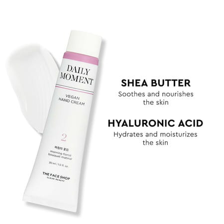 The Face Shop Non-Greasy Korean Vegan Hand Cream - Morning Florist With Hyaluronic Acid - 30ml