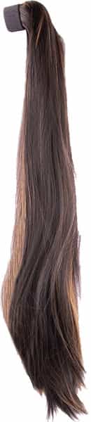 Streak Street Straight Dark Brown Ponytail With Golden Highlights