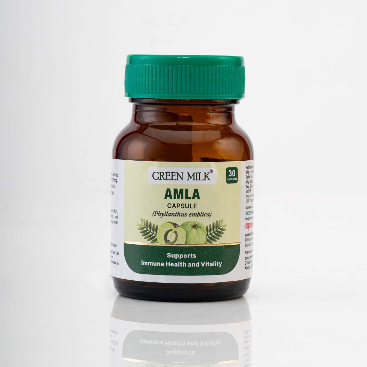 Green Milk Concepts Green Milk Amla | Supports Immunity | Digestion & Vitality | 30 Capsules