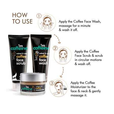 Mcaffeine Coffee C-E-M Routine With Face Wash Face Scrub & Oil-Free Moisturizer