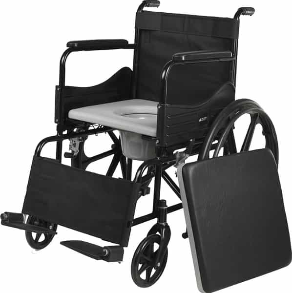 Arcatron Mobility 2In1 Foldable Wheelchair For Regular & Commode Use|Sturdy X-Frame, Rear Mag Wheels