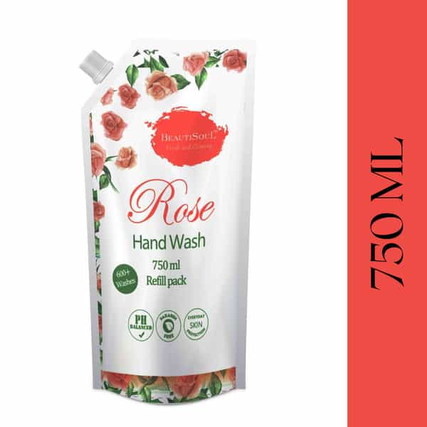 Beautisoul Rose Handwash 750 Ml Refill Pack With Pure Rose & Glycerin|Ph Balanced|Made In India