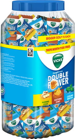 Vicks Cough Drops Double Power Lozenges 175+50 Free For Quick Throat And Cough Relief 225 No'S