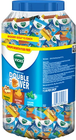 Vicks Cough Drops Double Power Lozenges 175+50 Free For Quick Throat And Cough Relief 225 No'S