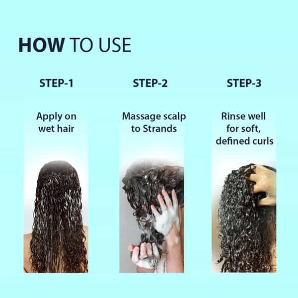 Dermistry Curly Hair Shampoo With Hyaluronic Acid Keratin For Frizz Control Curl Defining - 200Ml