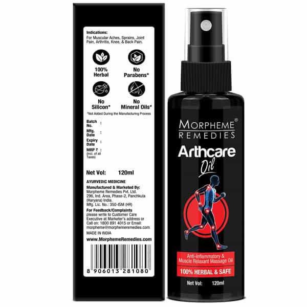 Morpheme Remedies Arthcare Pain Relief Oil For Body | Back | Legs | Knee | 120 Ml
