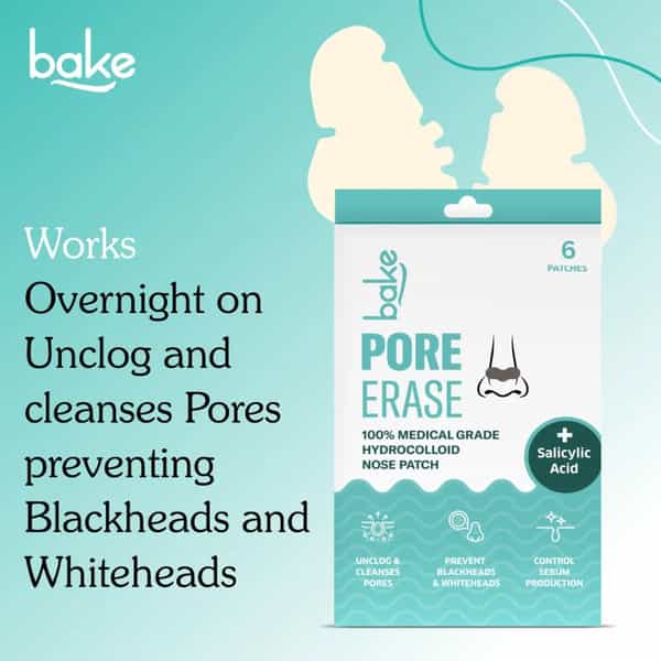 Pore Erase Hydrocolloid Nose Patches For Blackhead Removal And Clear Skin (6 Strips)