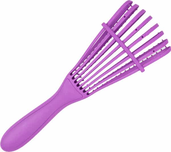 Streak Street Wet And Dry Hair Detangler Hair Brush With Spacing Clip - Purple