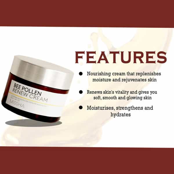 Missha Bee Pollen Renew Cream - Korean Skincare - For Moisturisation - Hydration - 50Ml